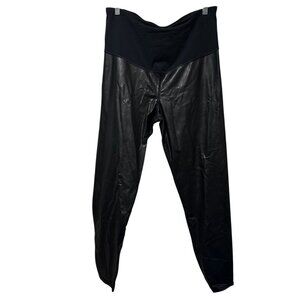 Gap Maternity Full-Panel Vegan Leather Leggings Size M Black